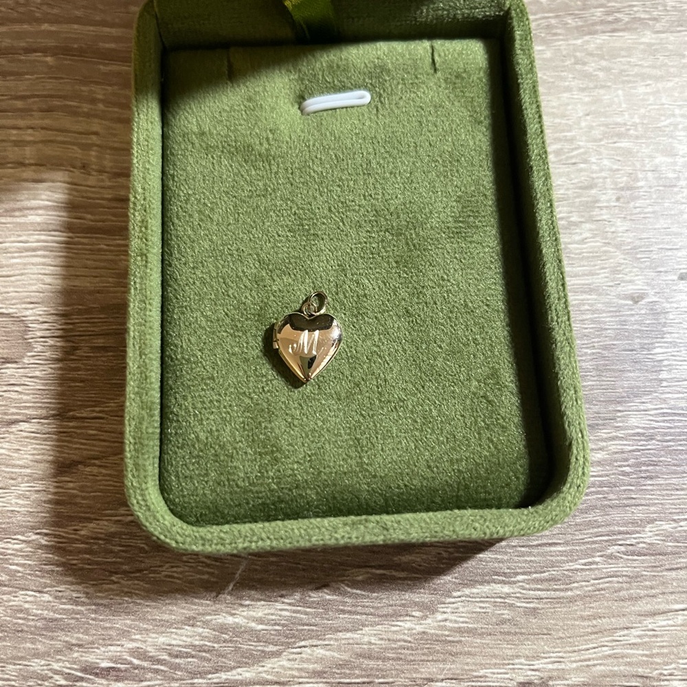 14k real gold locket catbird
